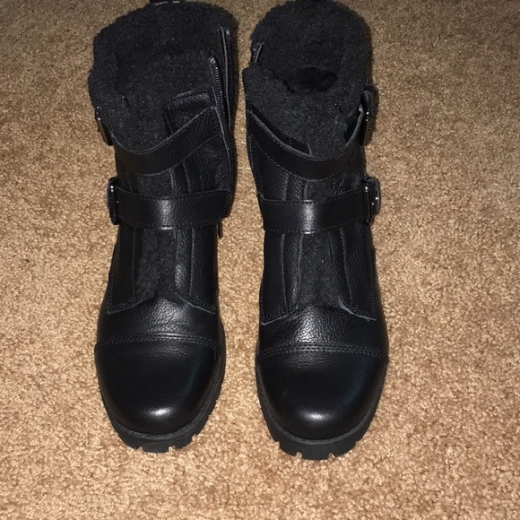Anne Klein snow boots black leather - Picture 5 of 6